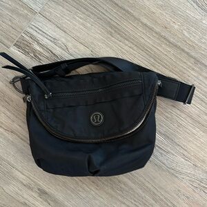 First edition, Lululemon Crossbody vinyl bag in black